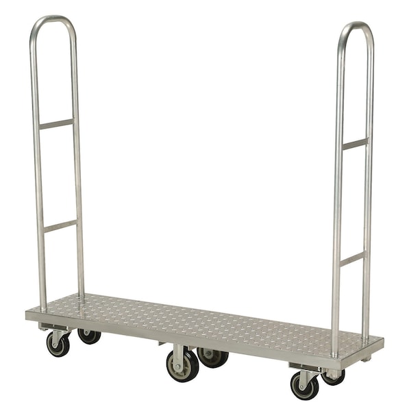 Global Industrial Aluminum Deck Narrow Aisle High End Narrow Aisle U-Boat Platform Truck 63 x 16 1500 Lb. 242045 - main